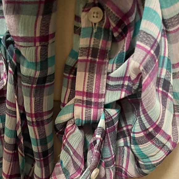 TORRID Women’s Plaid Button Down Top. Sz 1X (Torrid 1). - Picture 3 of 6